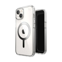 Thumbnail for SPECK Apple iPhone 14 Perfect Clear + Magsafe Case Chrome - Clear/Silver (150061-3080), Up to 13-foot Drop Protection for Extreme Durability