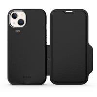 Thumbnail for FORCE TECHNOLOGY Monaco Wallet 5G Case for Apple iPhone 13 - Black/Space Grey EFCFLAE192BSG, 6m Military Standard Drop Tested, Convenient card/cash pockets