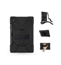 Thumbnail for GENERIC Samsung Galaxy Tab S6 Lite Rugged Black Case - Shockproof, Dustproof, 360 Rotatable Hand Strap, 3 Layers Heavy Duty Protection