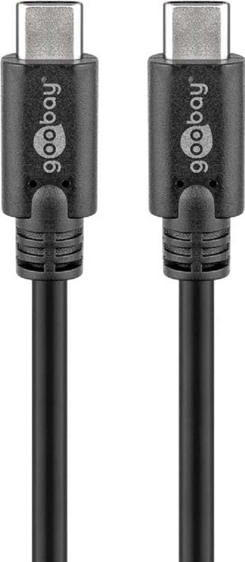 GOOBAY USB-C 3.2 Gen 1 USB C 1M Cable Male to Male Black - 5V Voltage, 3A, Nickel Material, Round Cable, Copper Inner Conductor Material