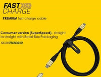 Thumbnail for OTTERBOX USB 3.2 GEN 1 CABLE STRAIGHT-TO-STRAIGHT BLACK SHIMMER - USB-C TO USB- C, PREMIUM FAST CHARGE CABLE