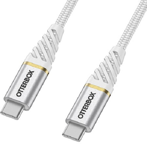 OTTERBOX USB-C to USB-C Fast Charge Cable 2M Orange Premium - Cloud Sky White - Proven rugged, tough