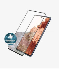 Thumbnail for PANZER GLASS Screen Protector - Case Friendly - For Samsung Galaxy S21+ - Full Frame Coverage, Rounded Edges, Crystal Clear, Anti Bacterial