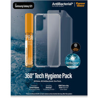 Thumbnail for PANZER GLASS Hygiene Pack - Case, Screen Protector & Spray - For Samsung Galaxy S21 - Full Frame Coverage, Rounded Edges, Crystal Clear