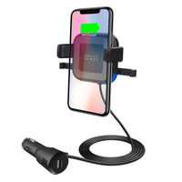 Thumbnail for mbeat Gorilla Power 10W Wireless Car Charger with 2.4A USB Charging, Air Vent Clip & Windshield Stand
