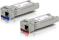 Thumbnail for UBIQUITI UFiber SFP+ Single-Mode Module 10G BiDi 2-pack - Same 10Gbps speed, Less Cable Required (Single Strand and LC Connector)