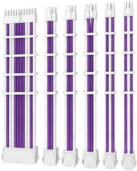 Thumbnail for ANTEC PSU - Sleeved Extension Cable Kit V2 - Purple / White. 24PIN ATX, 4+4 EPS, 8PIN PCI-E, 6PIN PCI-E, Compatible with Standard PSU