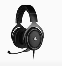 Thumbnail for Corsair HS50 PRO Carbon STEREO Gaming Headset, Plush Foam, 50mm neodymium Drivers, Uni-directional microphone, Discord certified. Multi-Platform