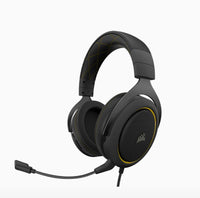 Thumbnail for Corsair HS60 PRO Black Yellow Trim STEREO 7.1 Surround, memory foam, Discord Certified, PC and Console compatible Gaming Headset