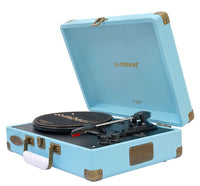 Thumbnail for MBEAT Woodstock 2 Sky Blue Retro Turntable Player with BT Receiver & Transmitter