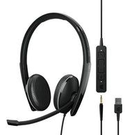 Thumbnail for SENNHEISER | Sennheiser ADAPT 165 USB II On-ear, double-sided USB-A headset,3.5 mm jack and detachable USB cable with in-line call control, optimised for UC