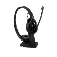 Thumbnail for SENNHEISER | Sennheiser IMPACT MB Pro2 UC ML Bluetooth 4.0 Headset with Desk USB Stand, Binaural, Noise Cancelling Mic, Upto 15 Hours Talk, Teams Certified