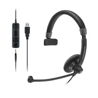 Thumbnail for SENNHEISER I IMPACT SC45 Mono USB Headset USB / 3.5mm Connectivity Teams / Skype Certified Active Gard Noise-Cancelling Microphone