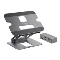 Thumbnail for J5create JTS327 Multi-Angle single 4K HDMI Docking Laptop Stand with USB-C Pass Through (USB-C Dock w/ 4K HDMI, 2 x USB-A, USB-C Host, USB-C 100W PD)