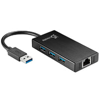 Thumbnail for J5create JUH470 USB 3.0 to RJ-45 Gigabit Ethernet &amp 3-Port HUB