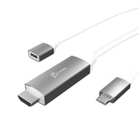 Thumbnail for J5create JCC155G USB-C to 4K HDMI Cable With PD100W Pass-Through USB-C Female port enable syou to connect and charge device