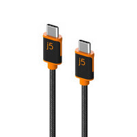 Thumbnail for J5create JUCX24 USB-C to USB-C Sync &amp Charge Cable 180cm, Braided Polyester Supports USB 2.0 with speeds up to 480Mbps, output up to 3A