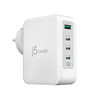 Thumbnail for J5create JUP43130 130W GaN USB-C 4-Port Charger - (USB-C PDx 3, USB-A x 1 with Auto Balance Output) - Charge your phones, tablets, or laptops