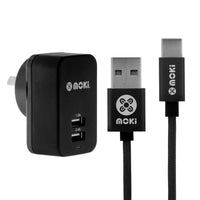 Thumbnail for MOKI Type-C SynCharge Braided Cable + Wall Charger