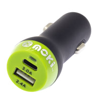 Thumbnail for MOKI Car Charger + (Type-C + USB) 3.0 RapidCharge - Black
