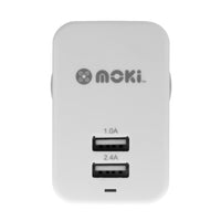 Thumbnail for MOKI Dual USB Wall Charger - White