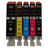 Thumbnail for PGI-670XL CLI-671XL Compatible Inkjet Set 5 Cartridges