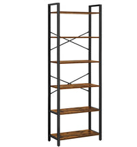 Thumbnail for 6-Tier Storage Rack with Industrial Style Steel Frame  Rustic Brown and Black, 186 cm High