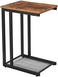 Thumbnail for Bedside Table with Mesh Shelf, Rustic Brown