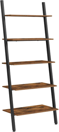 Thumbnail for 5-Tier Bookshelf Rack, Rustic Brown and Black