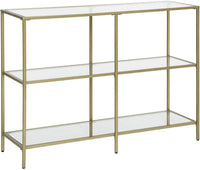 Thumbnail for 3-Tier Tempered Glass Sofa Table Modern Storage Shelf