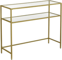 Thumbnail for Console Table Metal Frame with 2 Shelves Adjustable Feet