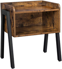 Thumbnail for Vintage Nightstand Stackable End Table Wood Look Accent Furniture Metal Frame