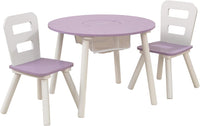 Thumbnail for Round Table and 2 Chair Set for children (Lavender)