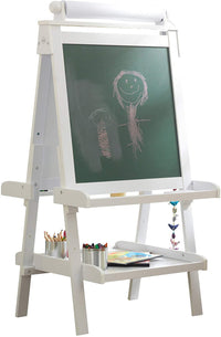 Thumbnail for White Deluxe Wood Easel set for kids