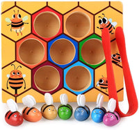Thumbnail for Wooden Bee Toddler Fine Motor Skill Toy - (Montessori Wooden Puzzle Early Learning Preschool Educational Kids)
