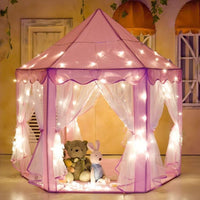 Thumbnail for Princess Indoor Playhouse Toy Play Tent for Kids Toddlers with Mat Floor and Carry Bag (Pink)