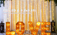 Thumbnail for USB Powered 300 LED Curtain String Light with 8 Modes and Remote Control for Bedroom Party Wedding Decorations