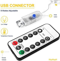 Thumbnail for USB Powered 300 LED Curtain String Light with 8 Modes and Remote Control for Bedroom Party Wedding Decorations