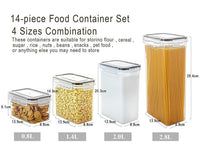 Thumbnail for 14 Pieces Airtight Food Storage and BPA Free Plastic with Easy Lock Black Lids Labels for Kitchen