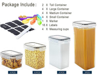 Thumbnail for 14 Pieces Airtight Food Storage and BPA Free Plastic with Easy Lock Black Lids Labels for Kitchen