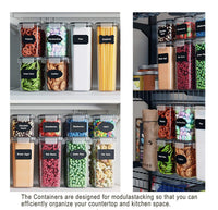 Thumbnail for 14 Pieces Airtight Food Storage and BPA Free Plastic with Easy Lock Black Lids Labels for Kitchen