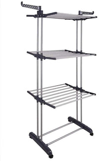 Thumbnail for 3 Tier Foldable Clothes Drying Rack for Laundry Dryer with Hanger Stand Rail Indoor