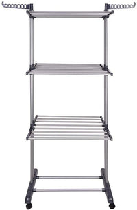 Thumbnail for 3 Tier Foldable Clothes Drying Rack for Laundry Dryer with Hanger Stand Rail Indoor