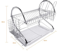 Thumbnail for Metal Dish Drying Rack Kitchen-2-Tier with Drain Board