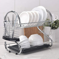 Thumbnail for Metal Dish Drying Rack Kitchen-2-Tier with Drain Board