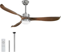 Thumbnail for Modern Ceiling Fan with Lights, Remote, Brown