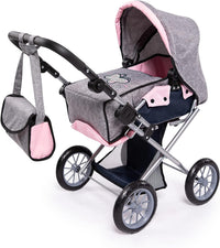 Thumbnail for City Star Doll's Pram Bag, Denim Grey and Blue
