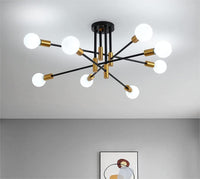 Thumbnail for Modern Black Gold Ceiling Light 8 Lights