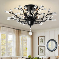 Thumbnail for Crystal Chandelier LED Ceiling Light , 4 lights,  Black