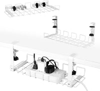 Thumbnail for 2 pack Under Desk Cable Management Tray, White